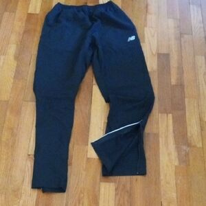 New Balance Black Athletic Pants men small, zipper ankle